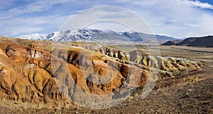 Landscape of Kizil Chin, a place called Mars in Altay mountains